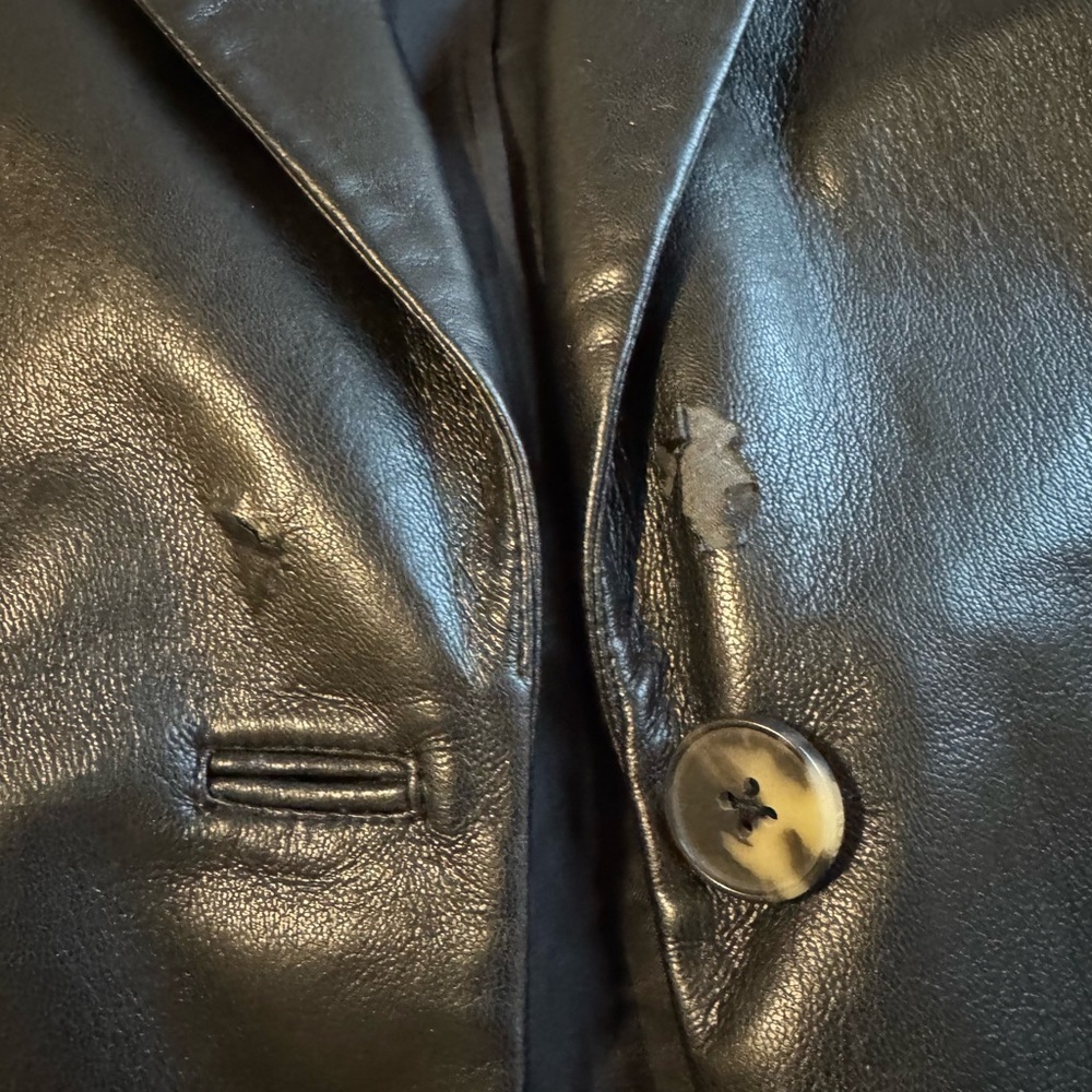 Aritzia Wilfred Black Vegan Leather Blazer - Picture 2 of 5